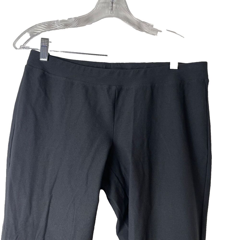 Eileen Fisher Pull On Pants Womens Size S/P Dark Gray Elastic Waist Straight Leg